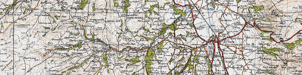 Old map of Hengoed in 1947