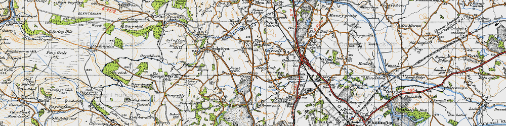 Old map of Hengoed in 1947