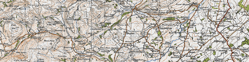 Old map of Hengoed in 1947