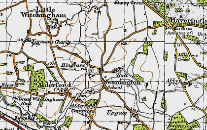 Old map of Hengrave in 1945