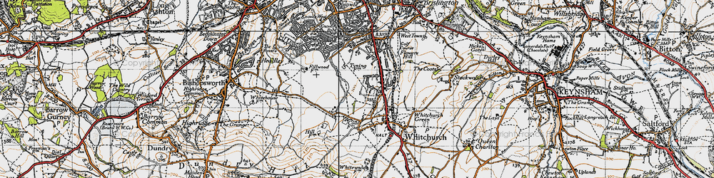 Old map of Hengrove in 1946