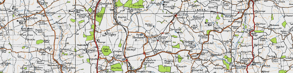 Old map of Henham in 1946