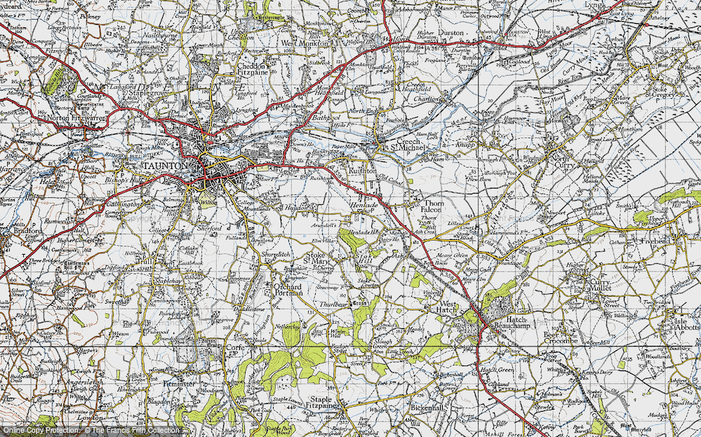 Old Map of Henlade, 1946 in 1946