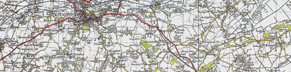 Old map of Henlade in 1946