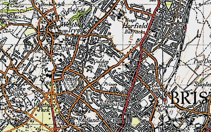 Old map of Henleaze in 1946