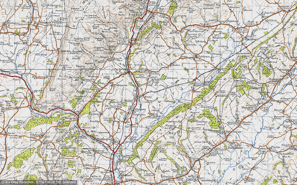 Old Map of Historic Map covering Henley Common in 1947