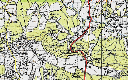 Old map of Amon's Copse in 1940