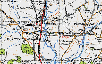 Old map of Henley-in-Arden in 1947