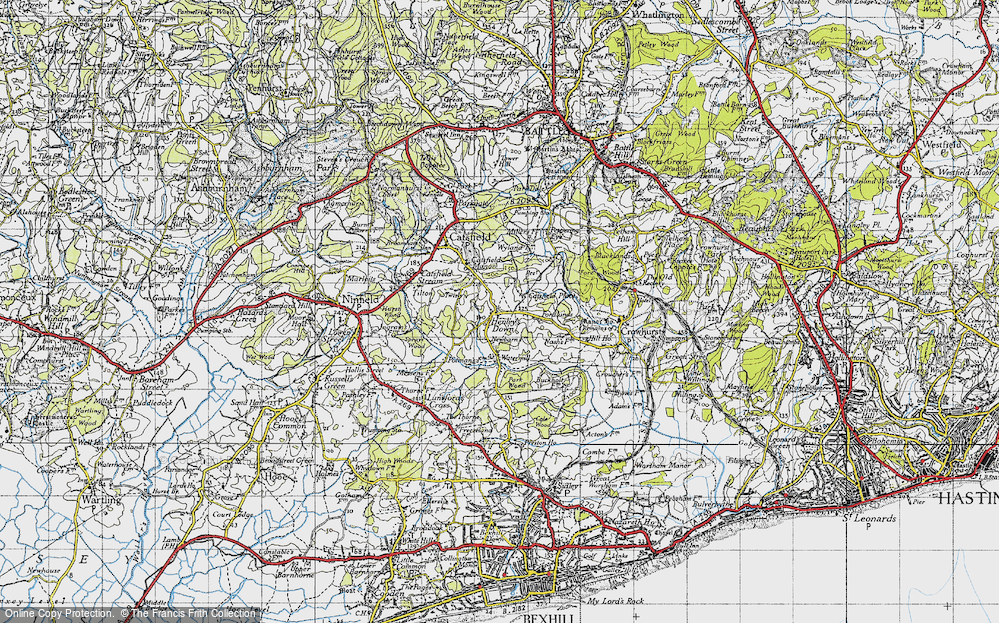 Old Map of Historic Map covering Twisly in 1940