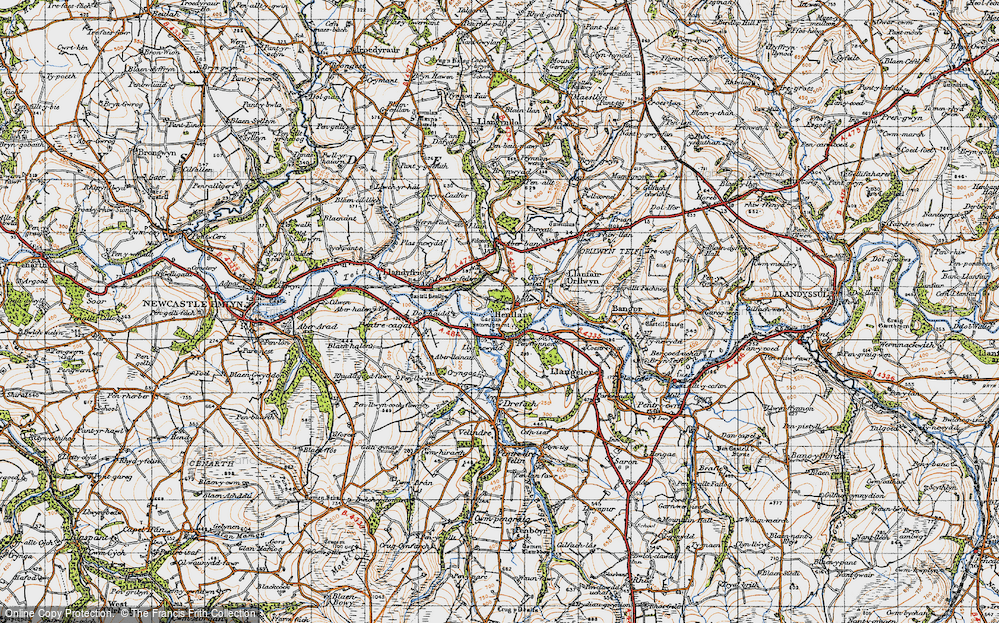 Old Map of Henllan, 1947 in 1947