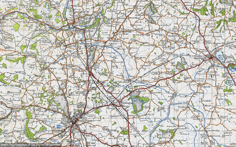 Old Map of Henlle, 1947 in 1947