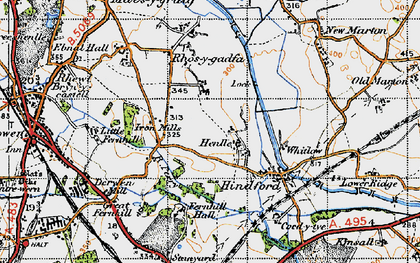 Old map of Henlle in 1947