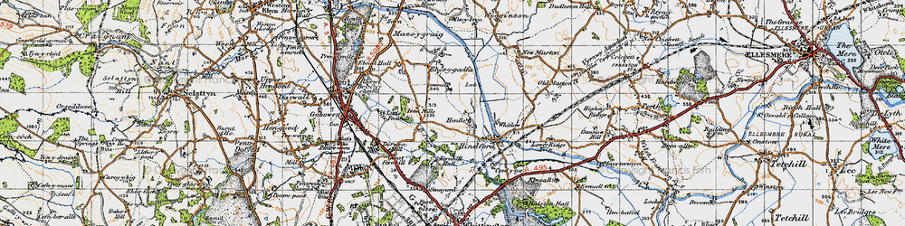 Old map of Henlle in 1947
