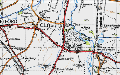 Old map of Henlow in 1946
