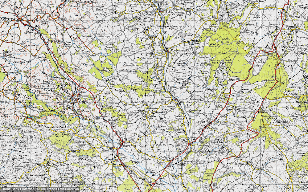 Old Map of Historic Map covering Whetcombe Barton in 1946