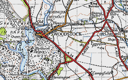 Old map of Hensington in 1946