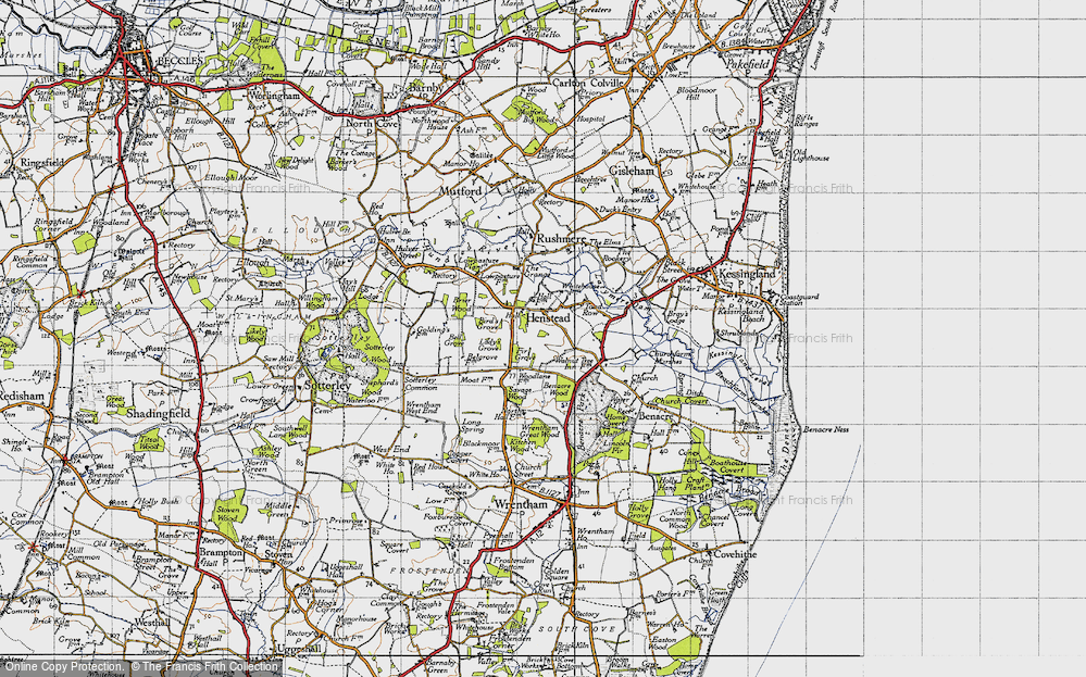 Old Map of Henstead, 1946 in 1946