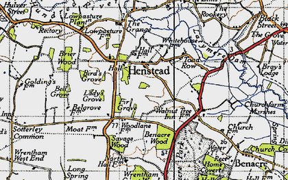 Old map of Henstead in 1946