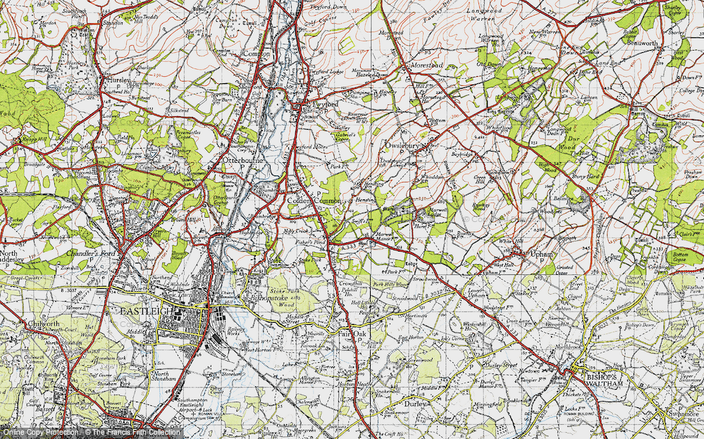 Old Map of Hensting, 1945 in 1945