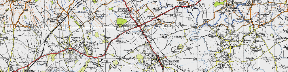 Old map of Henstridge in 1945