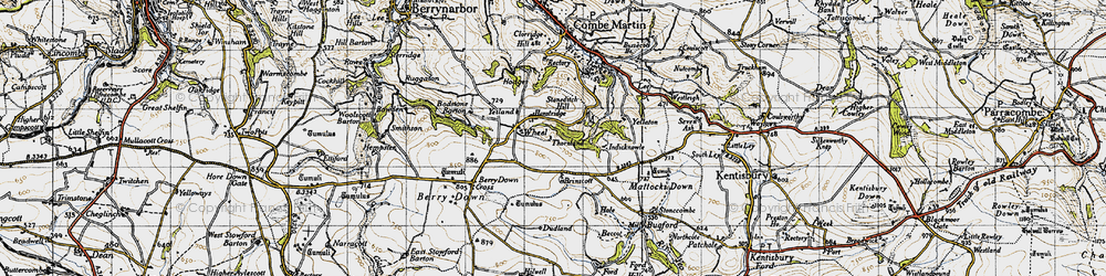 Old map of Henstridge in 1946