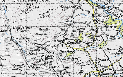 Old map of Henwood in 1946