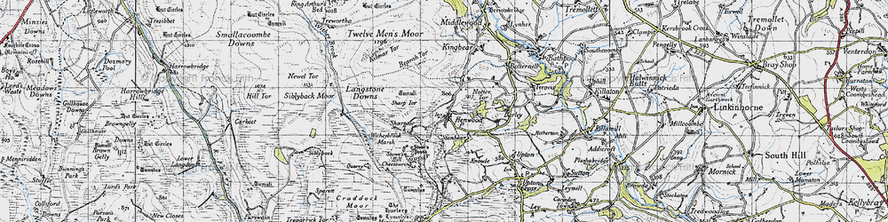 Old map of Henwood in 1946