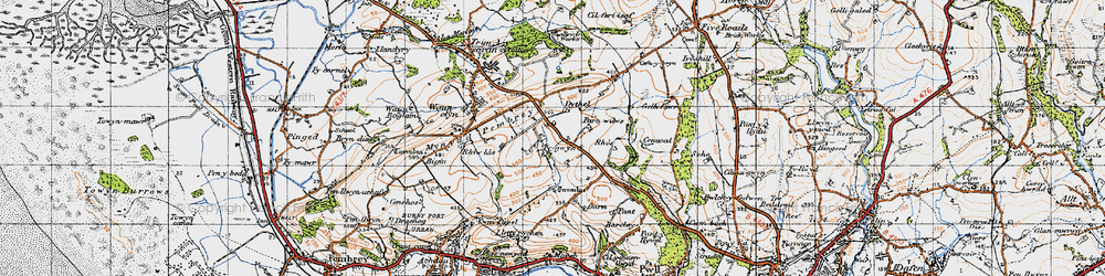Old map of Heol-ddu in 1946