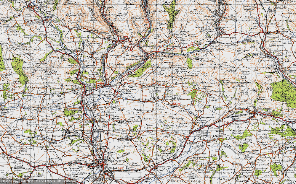 Old Map of Heol-laethog, 1947 in 1947