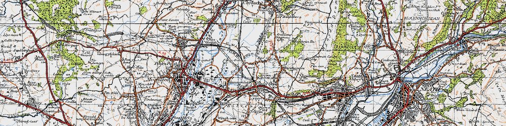 Old map of Heol Las in 1947