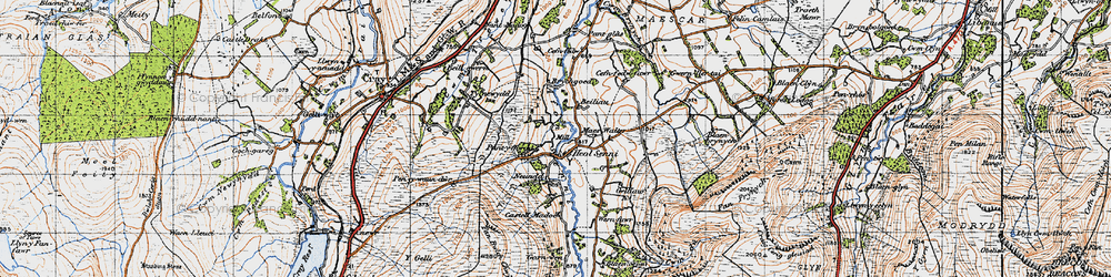 Old map of Blaenbrynich in 1947