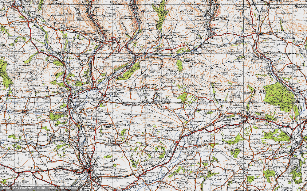 Old Map of Heol-y-Cyw, 1947 in 1947