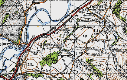 Old map of Heol-y-gaer in 1947