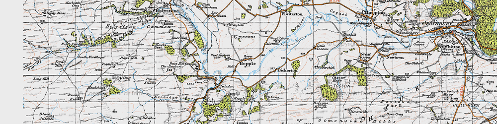 Old map of Wreighill in 1947
