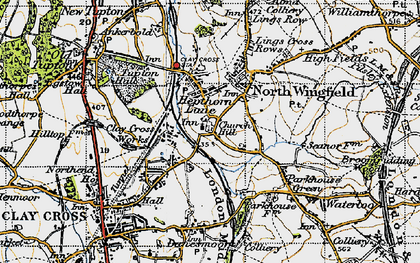 Old map of Hepthorne Lane in 1947