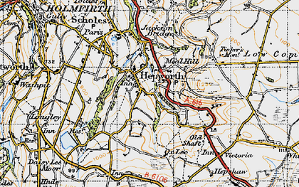 Old map of Hepworth in 1947