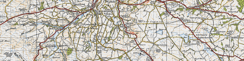 Old map of Hepworth in 1947