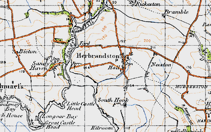 Old map of Herbrandston in 1946