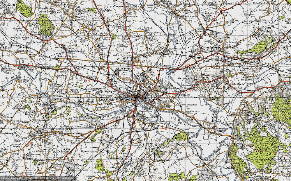 Old Map of Hereford, 1947 in 1947