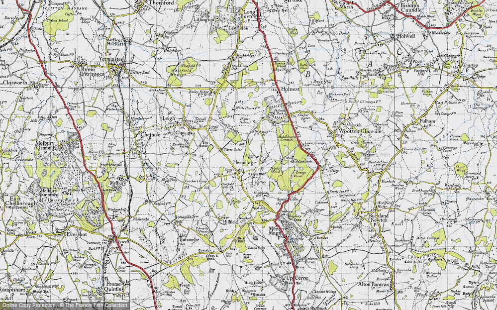 Old Map of Hermitage, 1945 in 1945