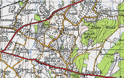 Old map of Hernhill in 1946