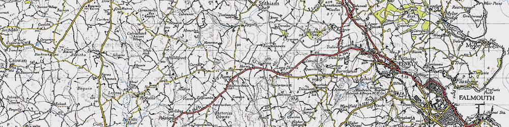 Old map of Herniss in 1946