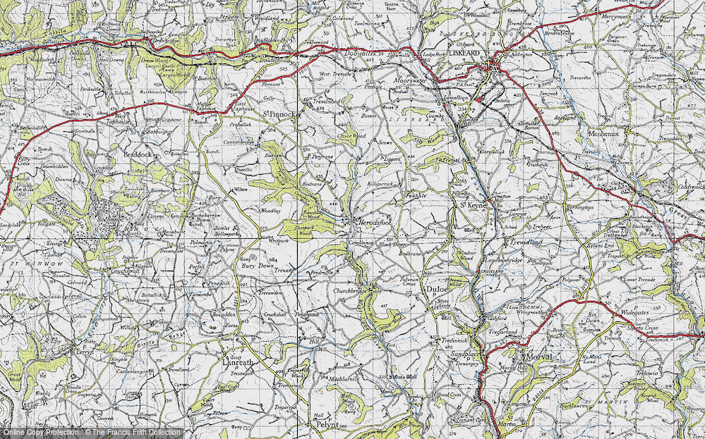Old Map of Historic Map covering Bephillick in 1946