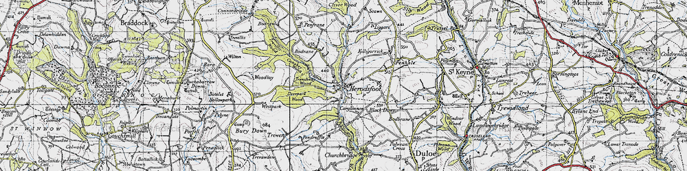Old map of Herodsfoot in 1946