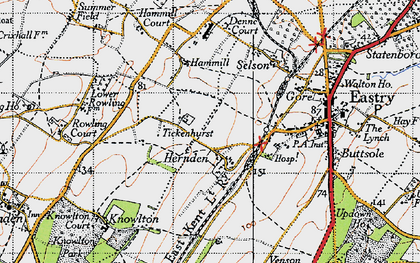 Old map of Heronden in 1947