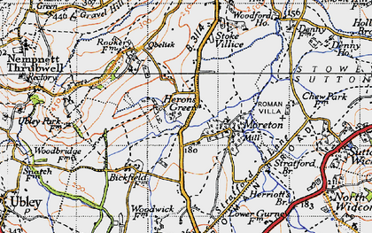 Old map of Herons Green in 1946