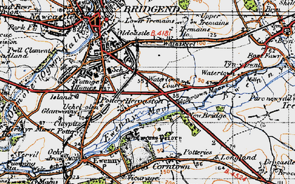 Old map of Heronston in 1947