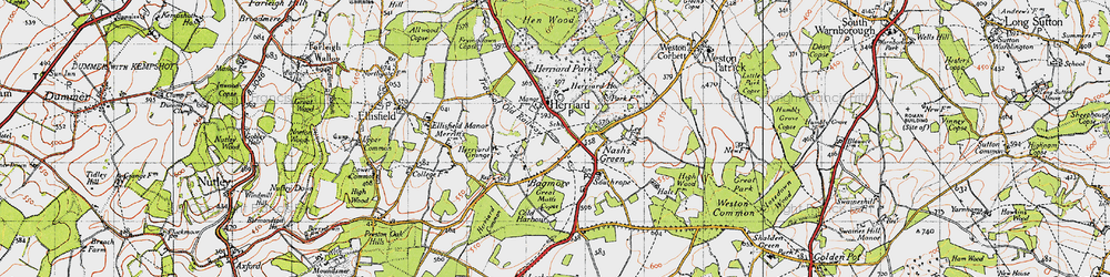 Old map of Herriard in 1945