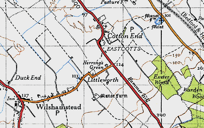 Old map of Herring's Green in 1946