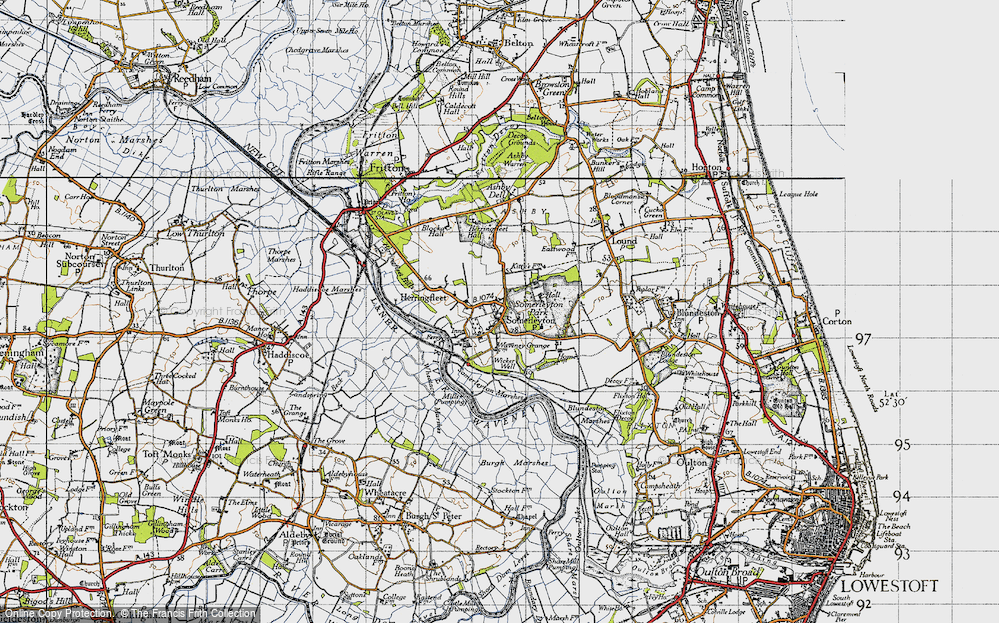 Old Map of Herringfleet, 1946 in 1946